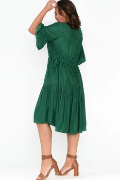 Cotton Dresses<Worthier Hope Green Tiered Midi Dress