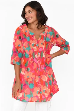 Cotton Tops<One Summer Indra Pink Blossom Cotton Tunic Top