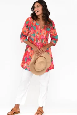 Cotton Tops<One Summer Indra Pink Blossom Cotton Tunic Top