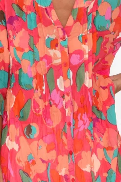 Cotton Tops<One Summer Indra Pink Blossom Cotton Tunic Top