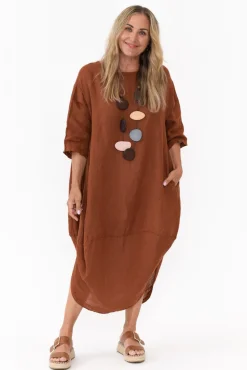 Linen Dresses<Montaigne Irina Rust Linen Dress