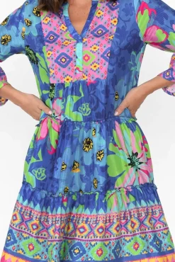 Above Knee Dresses<Escape Isabelle Blue Blossom Tiered Dress