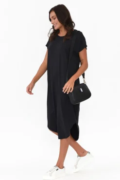 Midi Dresses<Tani Ivy Black Micro Modal Midi Dress