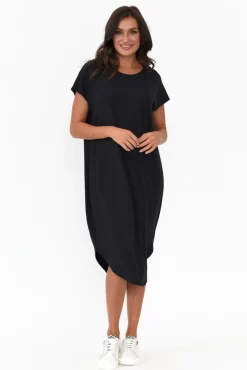 Midi Dresses<Tani Ivy Black Micro Modal Midi Dress