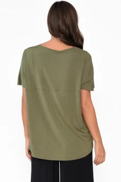Sleeved Tops<Tani Ivy Olive Micro Modal Swing Tee