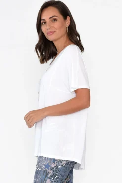 Sleeved Tops<Tani Ivy White Micro Modal Swing Tee