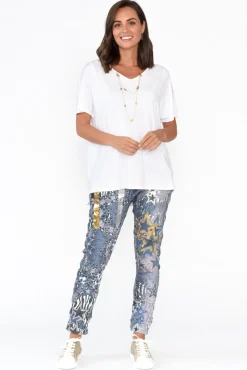 Sleeved Tops<Tani Ivy White Micro Modal Swing Tee