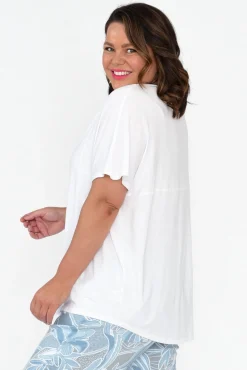Sleeved Tops<Tani Ivy White Micro Modal Swing Tee