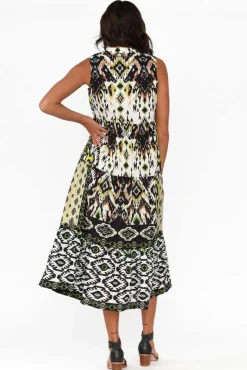 Cotton Dresses<Orientique Izmir Black Geo Organic Cotton Sleeveless Dress