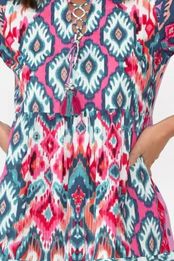 Cotton Dresses<Orientique Izmir Pink Geo Organic Cotton Dress