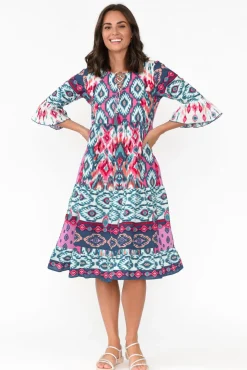 Cotton Dresses<Orientique Izmir Pink Geo Organic Cotton Dress