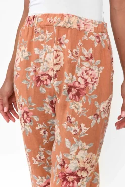 Pants<Cali and Co Jacqui Orange Blossom Linen Pants