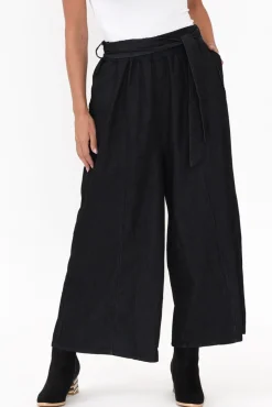 Pants<Cali and Co Jarvis Black Cotton Tie Pant