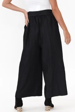 Pants<Cali and Co Jarvis Black Cotton Tie Pant