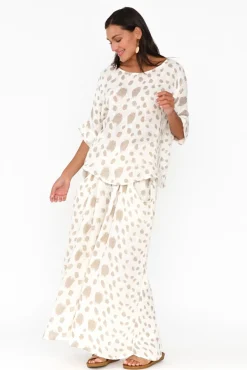 Pants<Imagine Jeffie Beige Spot Linen Pocket Pant