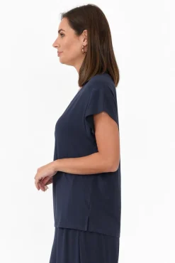 Sleeved Tops<Willow Tree Jenkins Navy Modal Tee