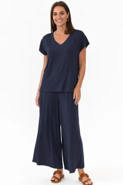 Sleeved Tops<Willow Tree Jenkins Navy Modal Tee