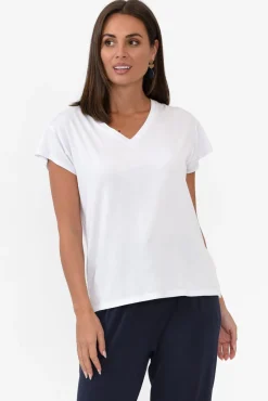 Sleeved Tops<Willow Tree Jenkins White Modal Tee