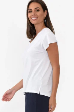Sleeved Tops<Willow Tree Jenkins White Modal Tee