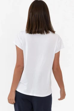 Sleeved Tops<Willow Tree Jenkins White Modal Tee