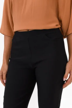 Pants<Willow Tree Jensen Black Cotton Stretch Pant