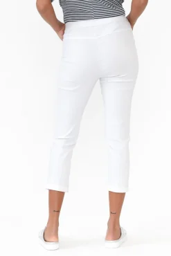 Pants<Willow Tree Jensen White Cotton Stretch Pant