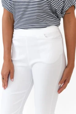 Pants<Willow Tree Jensen White Cotton Stretch Pant