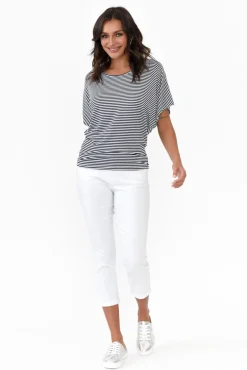 Pants<Willow Tree Jensen White Cotton Stretch Pant