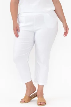Pants<Willow Tree Jensen White Cotton Stretch Pant