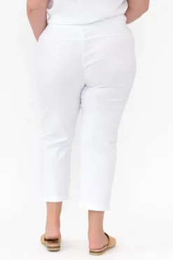 Pants<Willow Tree Jensen White Cotton Stretch Pant