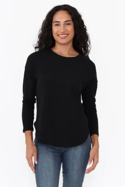 Cotton Tops<Betty Basics Jessie Black Cotton Hi Lo Top