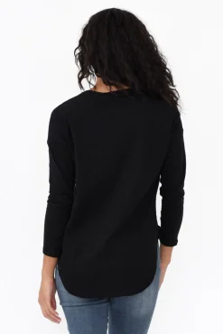 Cotton Tops<Betty Basics Jessie Black Cotton Hi Lo Top