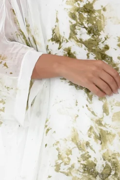 Sleeved Tops<Donna Donna Jill Khaki Watercolour Silk Layer Top