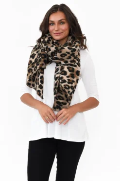 Scarves<Lemon Tree Jocelyn Brown Leopard Scarf