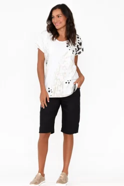 Cotton Tops<Cafe Latte Joetta Gold Animal Cotton Foil Top