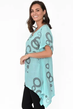 Cotton Tops<Wishstone Johnnie Blue Abstract Waterfall Top