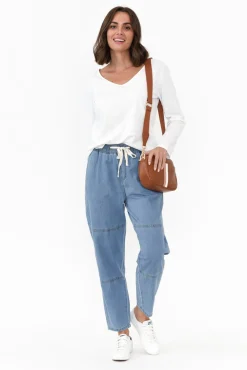 Pants<Willow Tree Johnston Blue Drawstring Pant