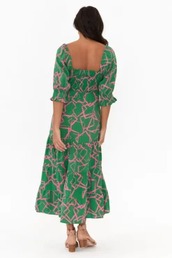 Maxi Dresses<Silver Wishes Jonathan Green Geo Shirred Maxi Dress