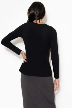 Sleeved Tops<Lou Lou Jones Black Bamboo Long Sleeve Tee