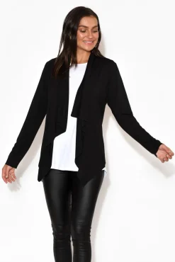 Cardigans<Lou Lou Joni Black Bamboo Cardigan
