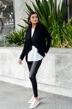 Cardigans<Lou Lou Joni Black Bamboo Cardigan