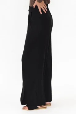Pants<Lou Lou Joplin Black Bamboo Wide Leg Pant