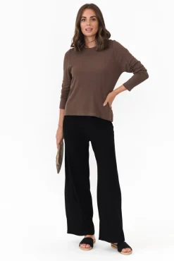 Pants<Lou Lou Joplin Black Bamboo Wide Leg Pant