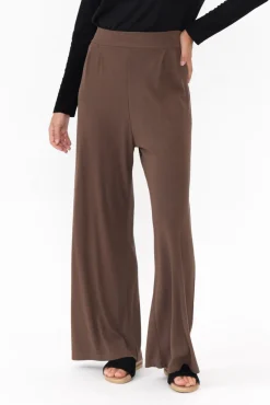 Pants<Lou Lou Joplin Chocolate Bamboo Wide Leg Pant