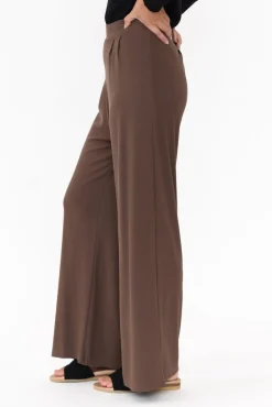Pants<Lou Lou Joplin Chocolate Bamboo Wide Leg Pant