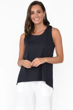 Cotton Tops<Betty Basics Josie Charcoal Cotton Tank