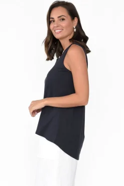 Cotton Tops<Betty Basics Josie Charcoal Cotton Tank