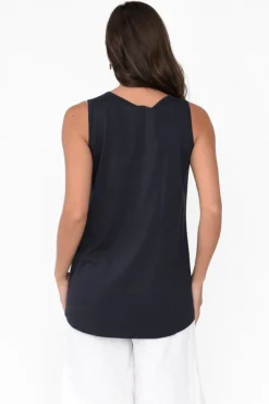 Cotton Tops<Betty Basics Josie Charcoal Cotton Tank