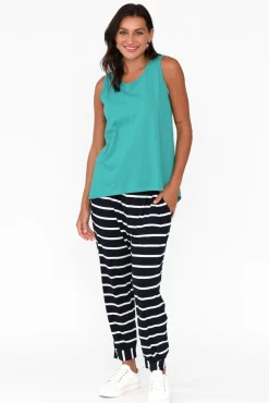 Cotton Tops<Betty Basics Josie Jade Green Cotton Tank