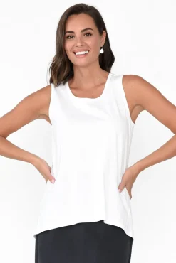 Cotton Tops<Betty Basics Josie White Cotton Tank